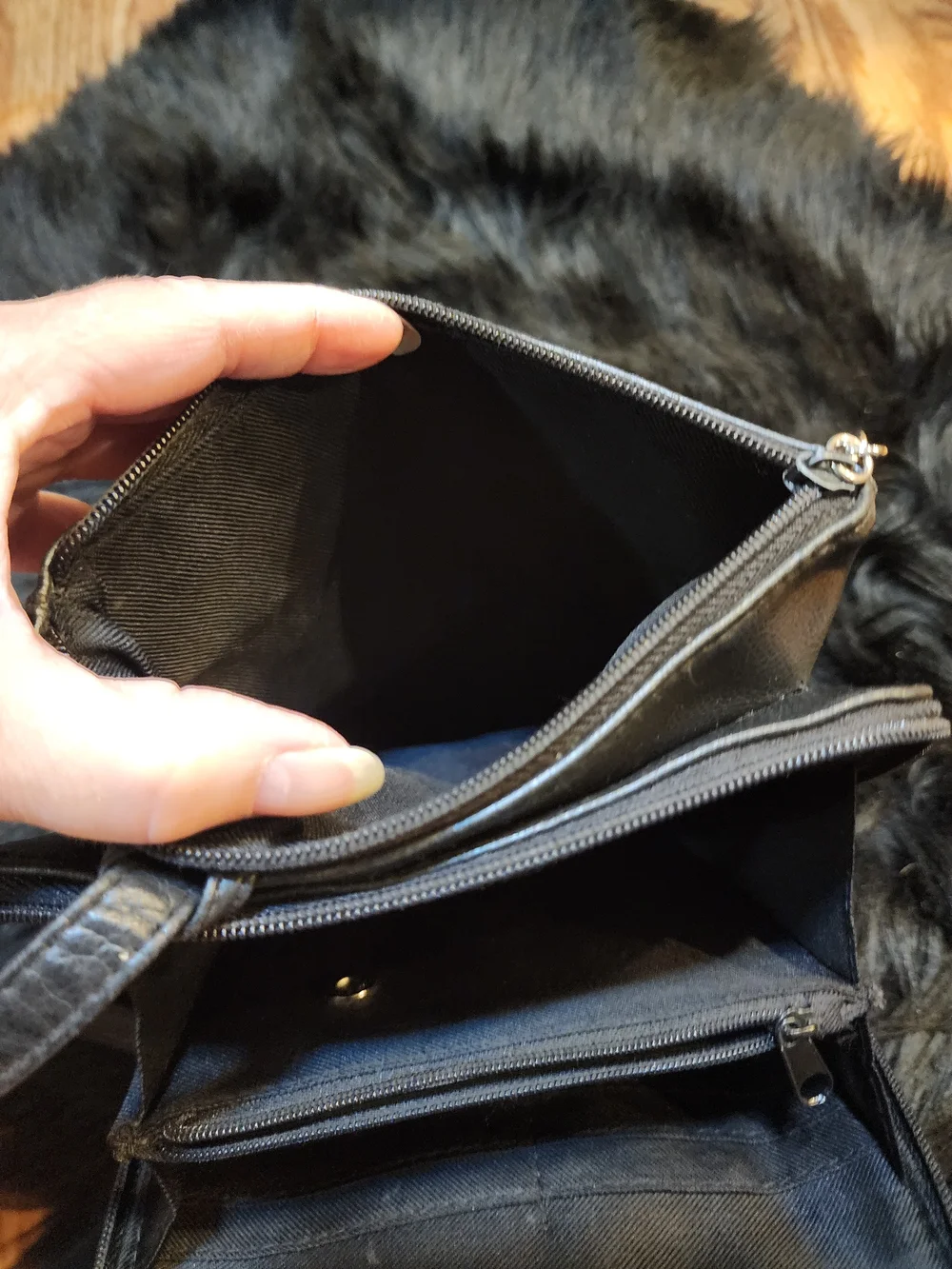 Black Faux Leather Crossbody Organizer Bag with Front Pockets Unisex